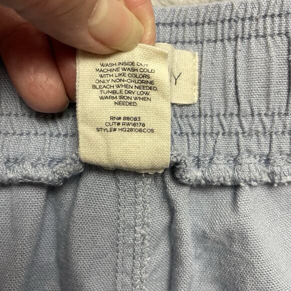 Happily Grey Cargo Drawstring Pants Womens XL Baby Blue Linen Blend Crop Coastal - Picture 4 of 7